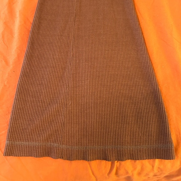 Body & Sol Brown Waffle Flared Leggings Seam Detail Slight compressive Waistband - Picture 2 of 5